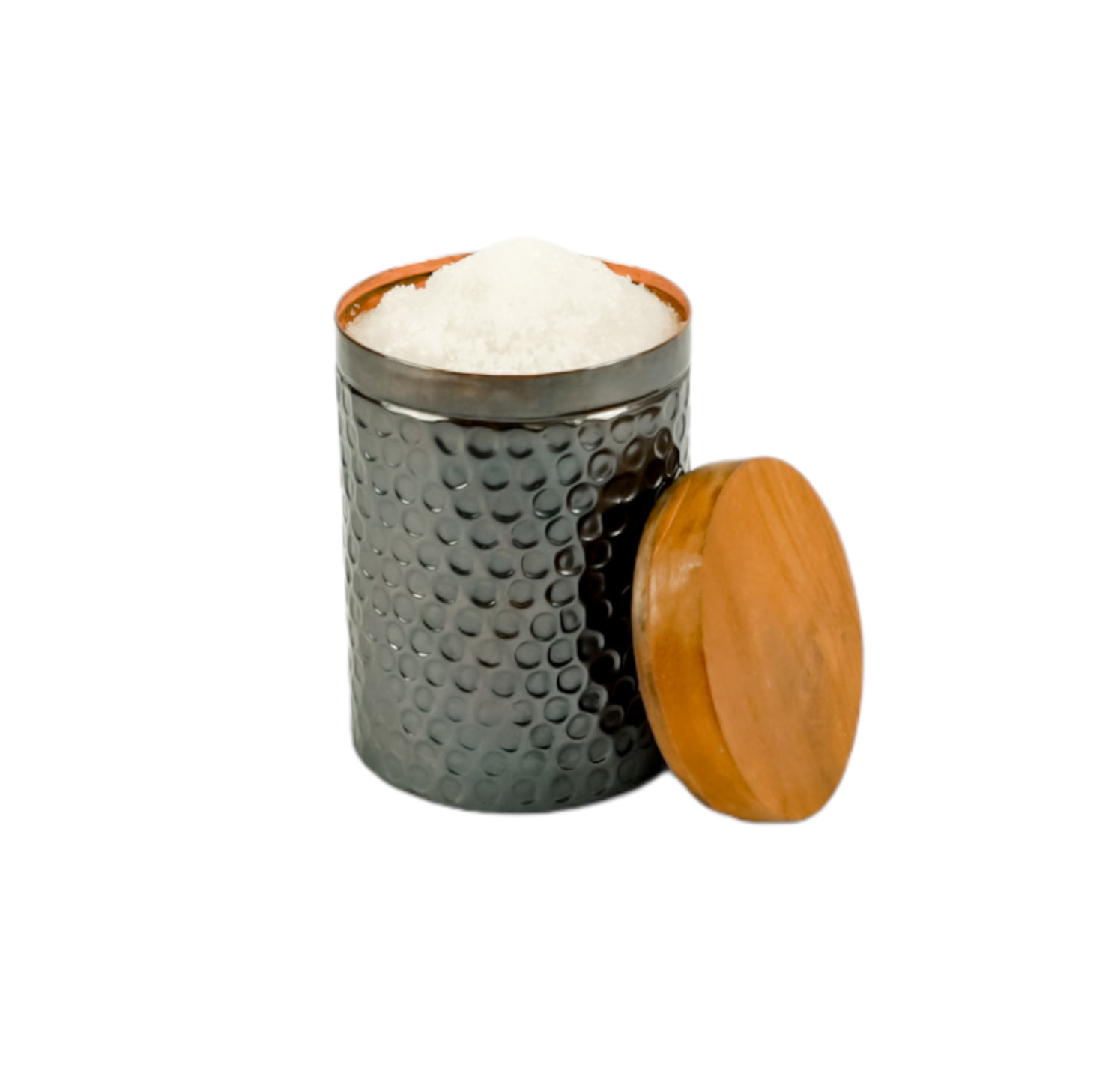 Copper Canister with Wood Lid