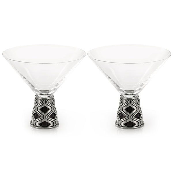 Diamond & Nyatoh Martini Glass Pair - Bar