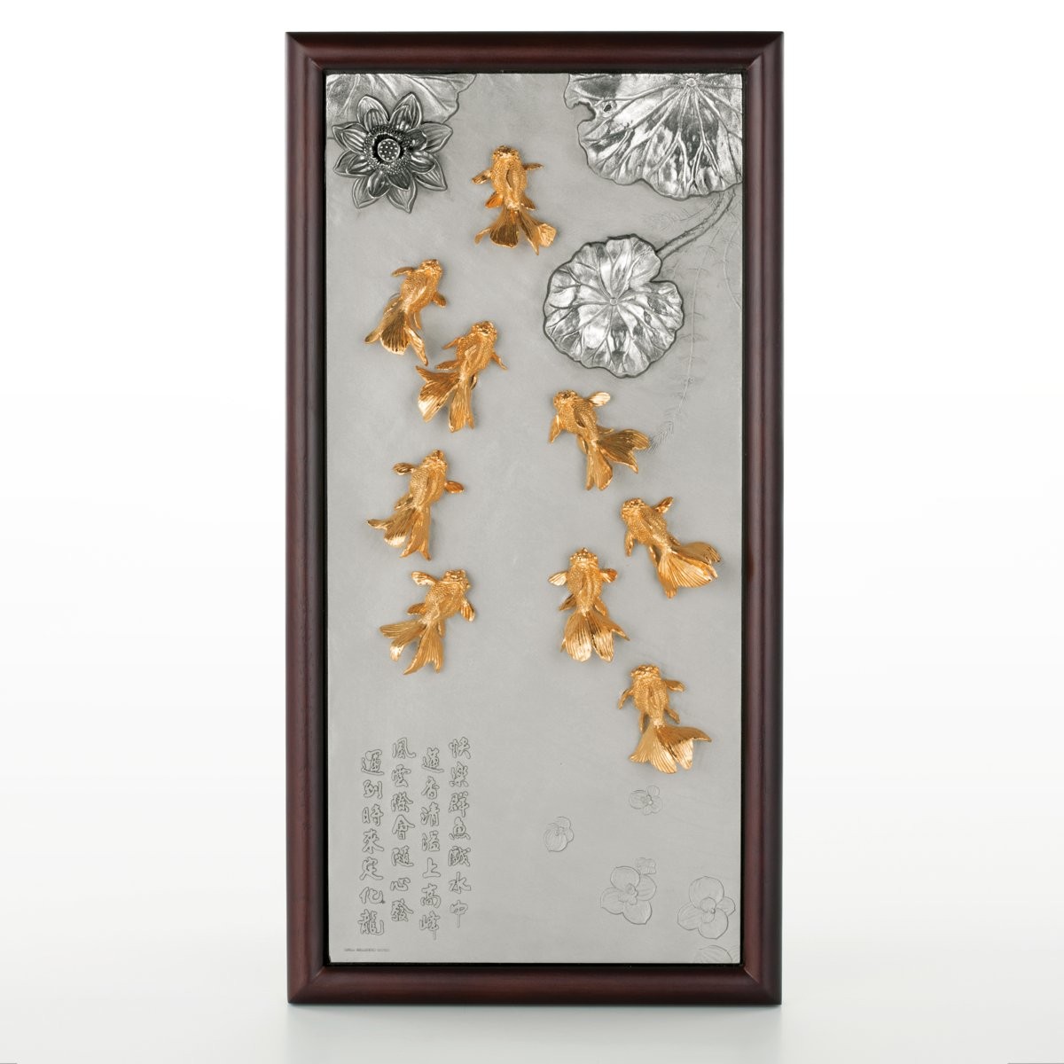 #Oriental Goldfish Plaque, Gilt - Auspicious & Oriental (Pre Order)